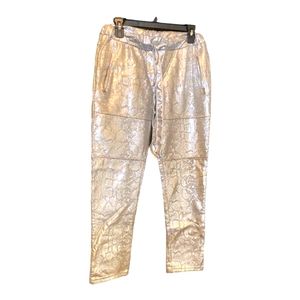 Italian Silver Metallic Jogger